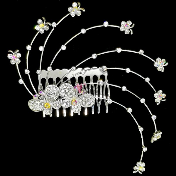 Accesoriu modern pentru decor par CA015GG Argintiu cu cristale